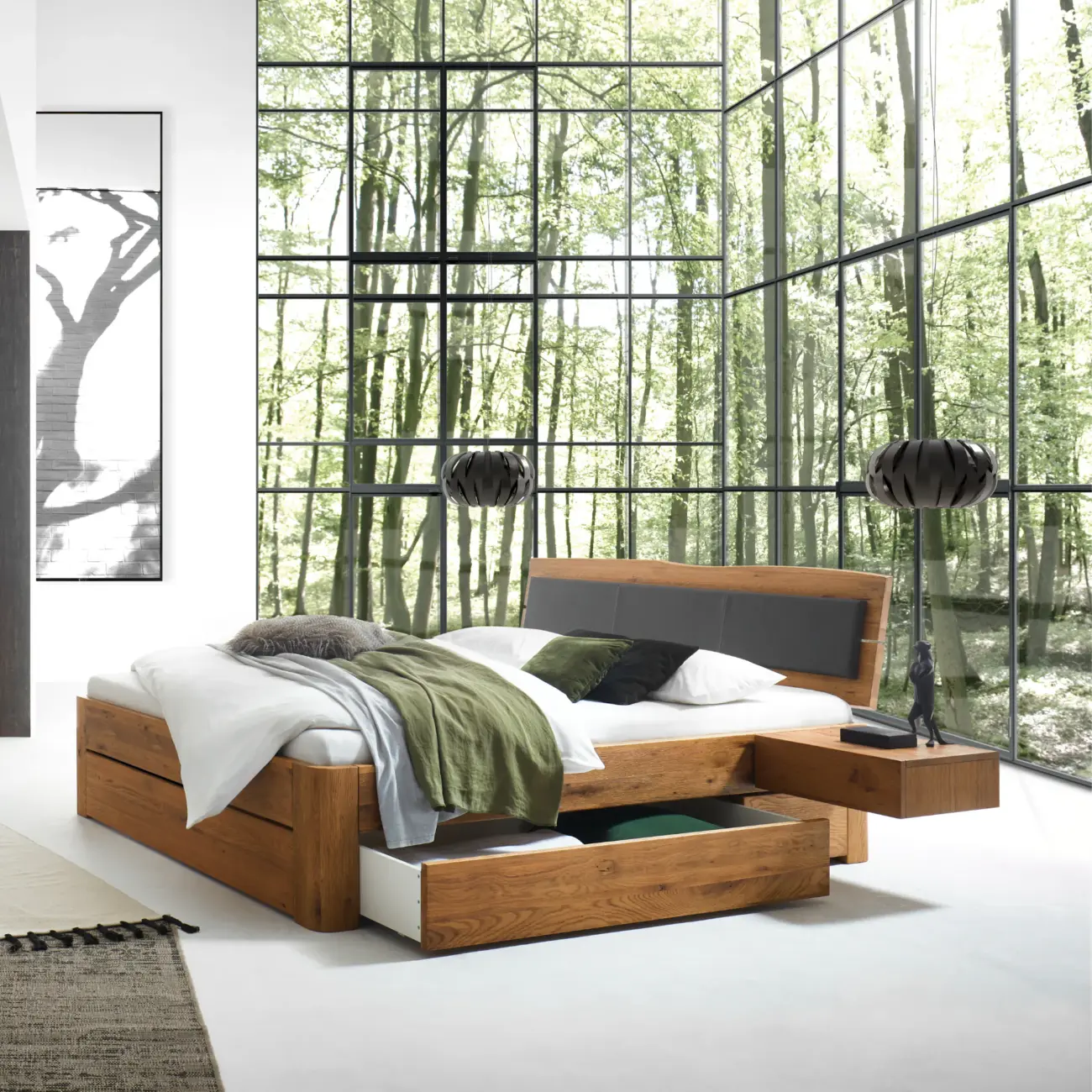 Massivholzbett Hasena Modern Stil Bett Grazia mit Stauraum – Bild 3