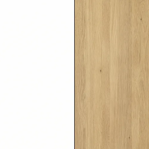 Korpus: Weiss / Front, Top: Eiche bright, geölt