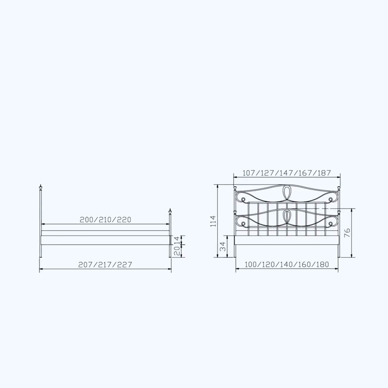 Elegantes Metallbett Hasena klassisch Lurano 14 Romantic – Bild 3