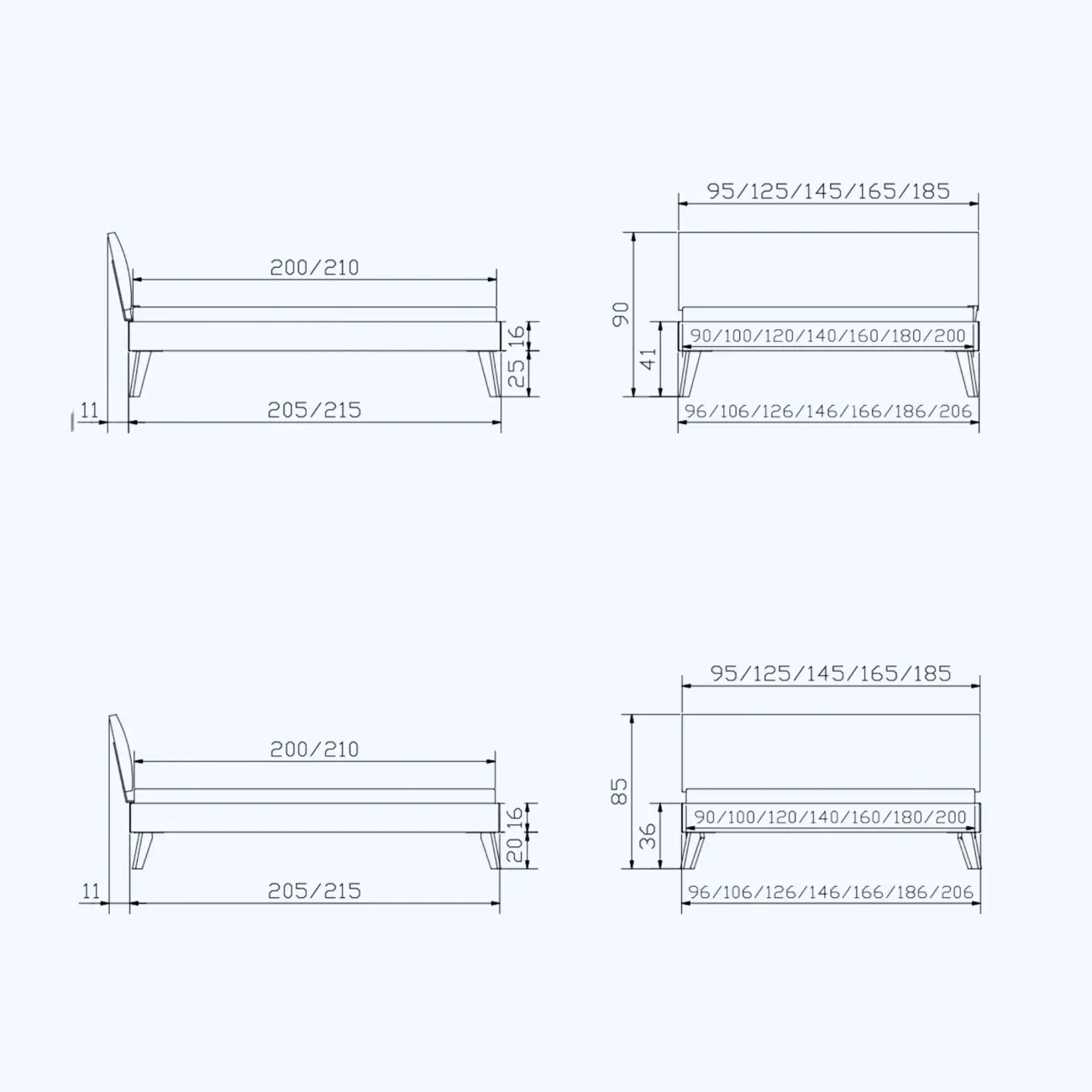 Hasena Bett Pesaro Skandinavisch – Bild 5