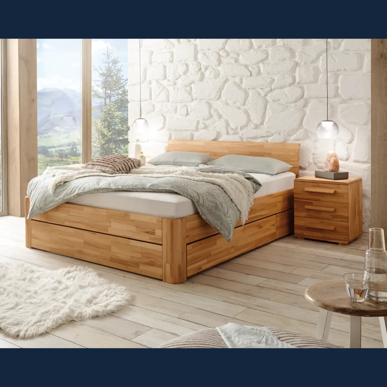 Massivholzbett mit Stauraum Hasena Stupendo – Bild 7