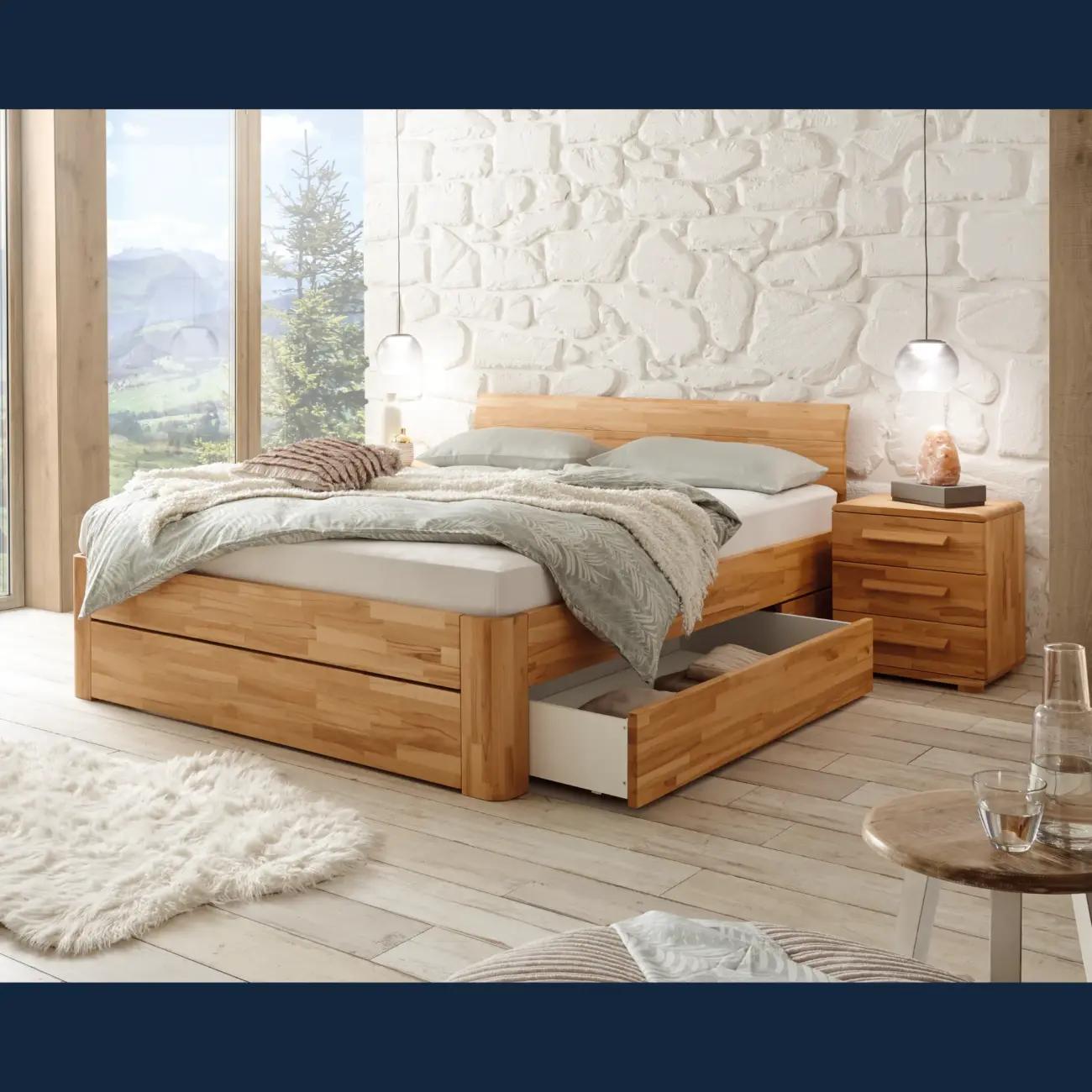 Massivholzbett mit Stauraum Hasena Stupendo – Bild 8