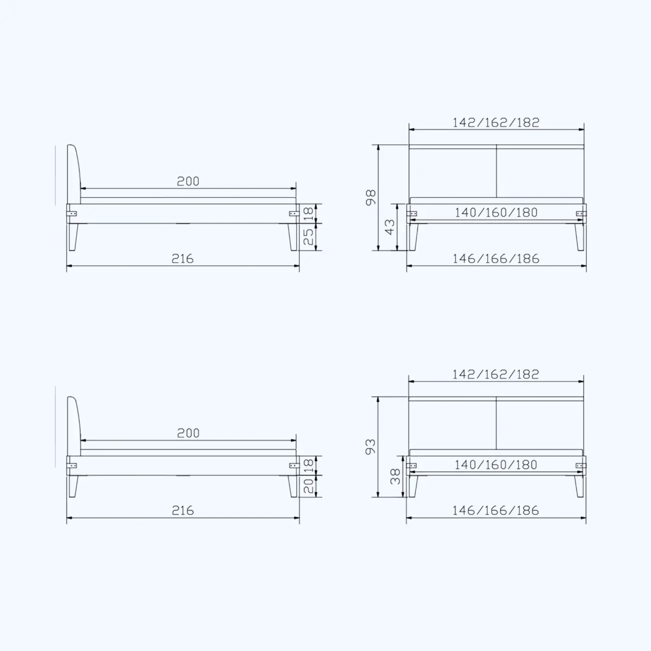 Markantes Massivholzbett Hasena Industrial Alino Factory – Bild 9