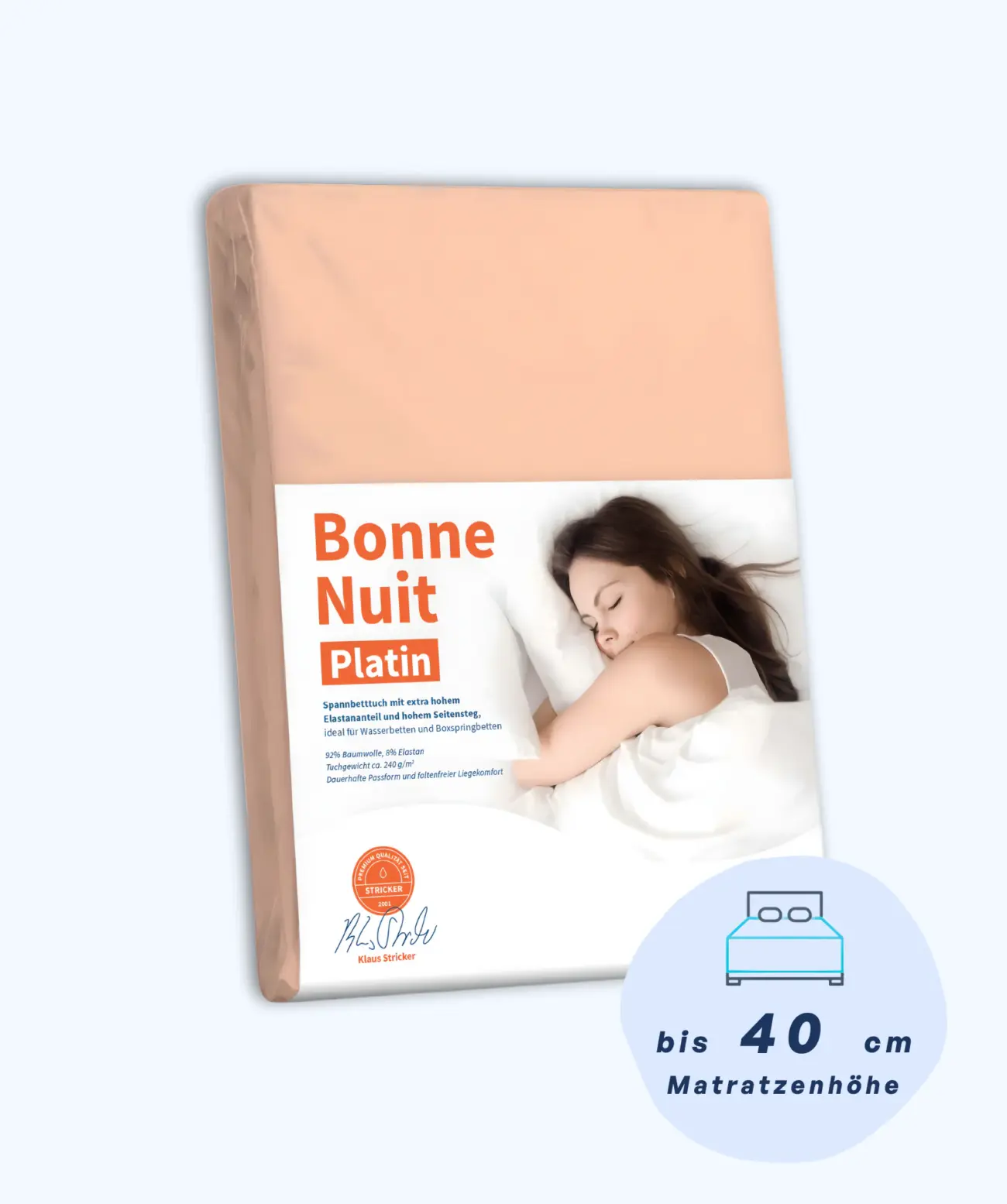 Bonne Nuit Platin Spannbettlaken Stricker 4 Bonne Nuit Platin Spannbettlaken Stricker – Bild 4