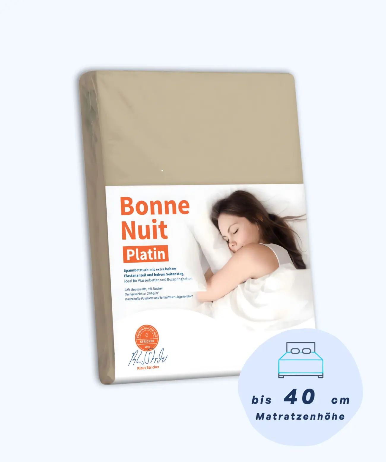 Bonne Nuit Platin Spannbettlaken Stricker 8 Bonne Nuit Platin Spannbettlaken Stricker – Bild 8