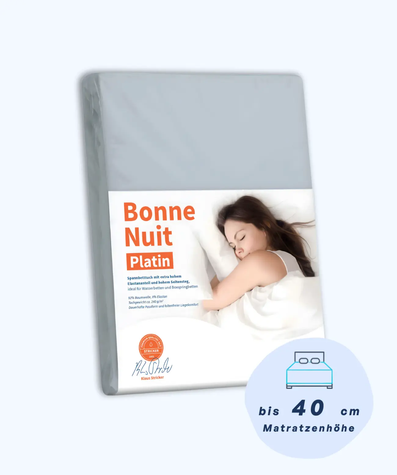 Bonne Nuit Platin Spannbettlaken Stricker 15 Bonne Nuit Platin Spannbettlaken Stricker – Bild 15