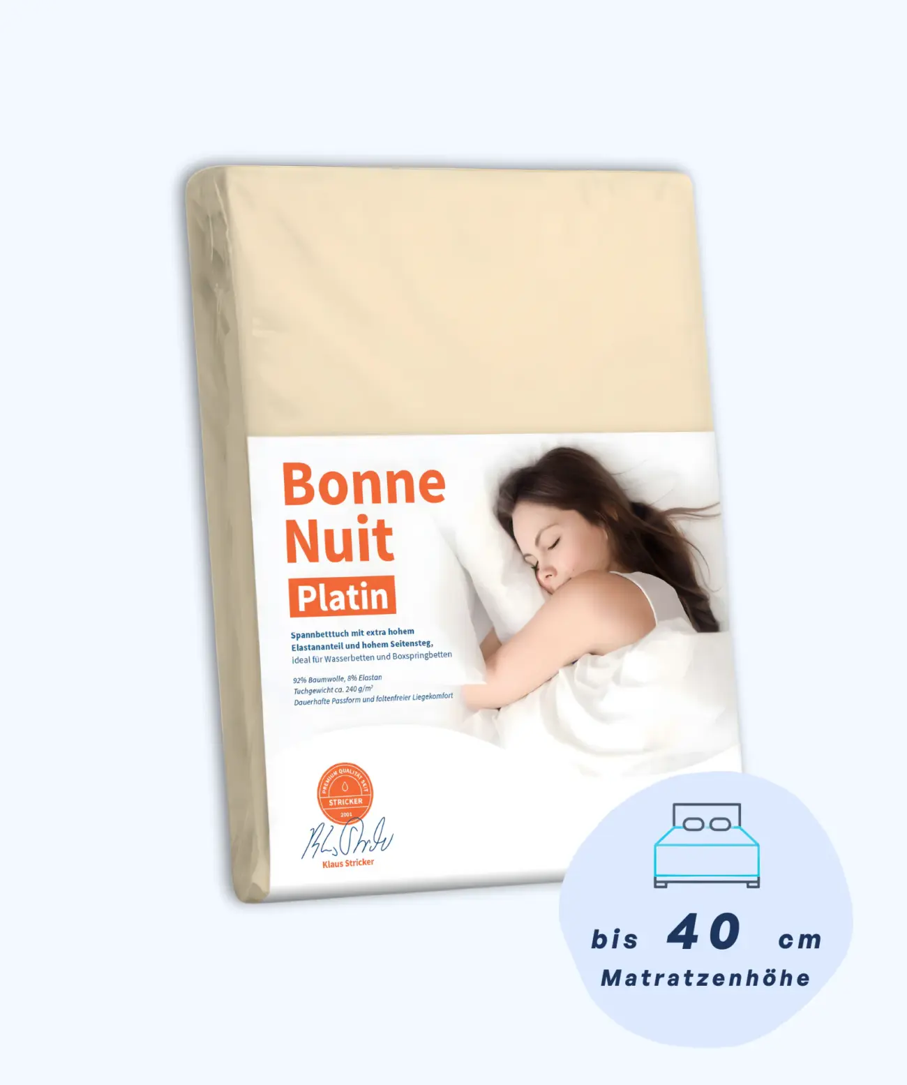 Bonne Nuit Platin Spannbettlaken Stricker 16 Bonne Nuit Platin Spannbettlaken Stricker – Bild 16