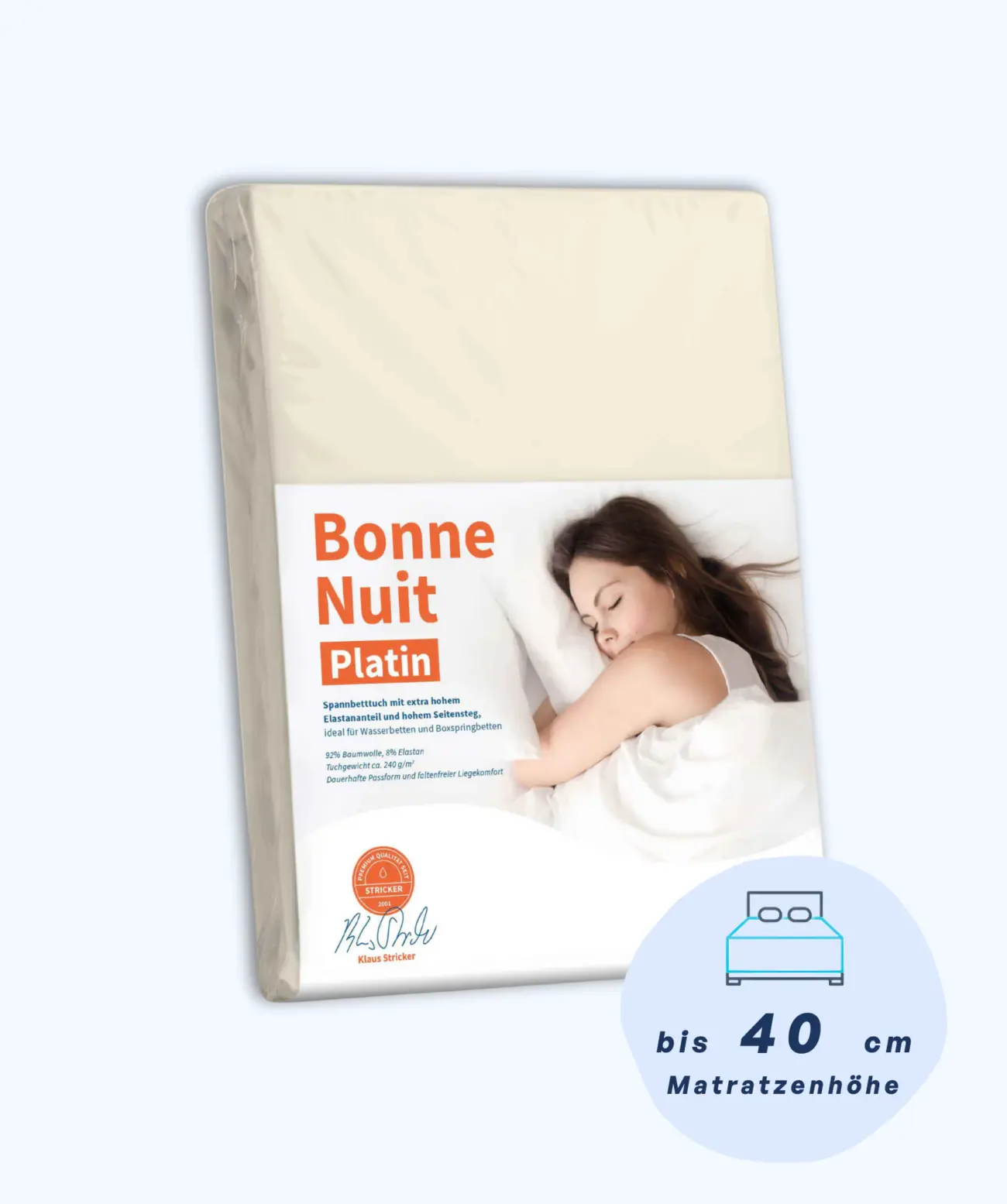 Bonne Nuit Platin Spannbettlaken Stricker 25 Bonne Nuit Platin Spannbettlaken Stricker – Bild 25