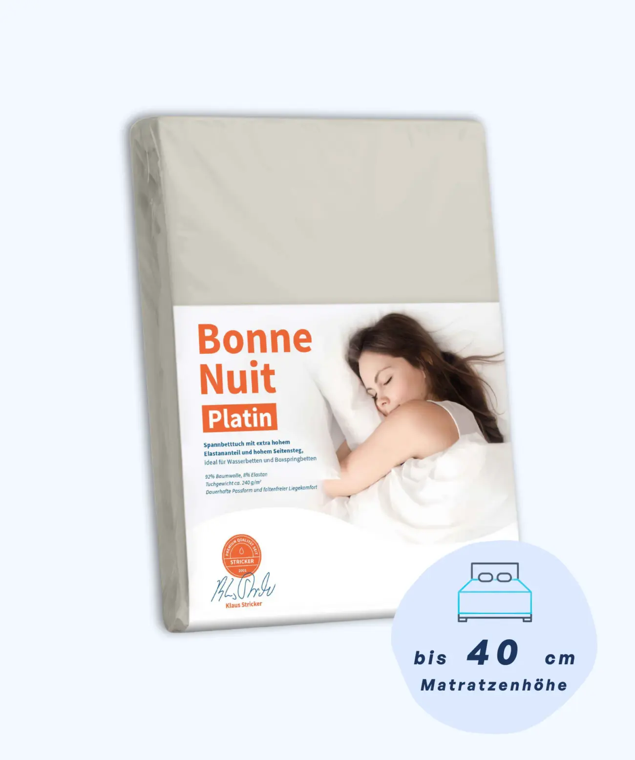 Bonne Nuit Platin Spannbettlaken Stricker 29 Bonne Nuit Platin Spannbettlaken Stricker – Bild 29