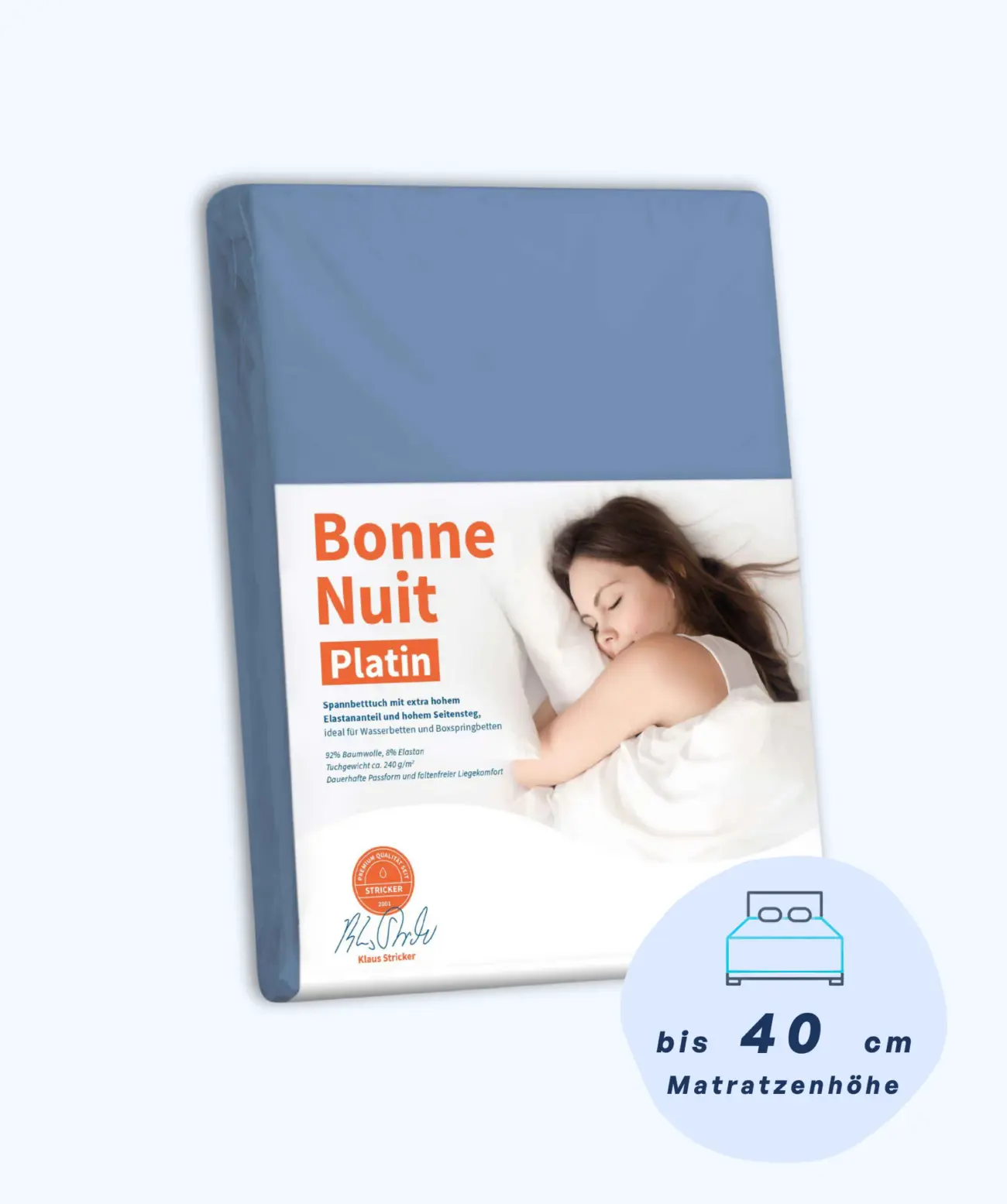 Bonne Nuit Platin Spannbettlaken Stricker 41 Bonne Nuit Platin Spannbettlaken Stricker – Bild 41