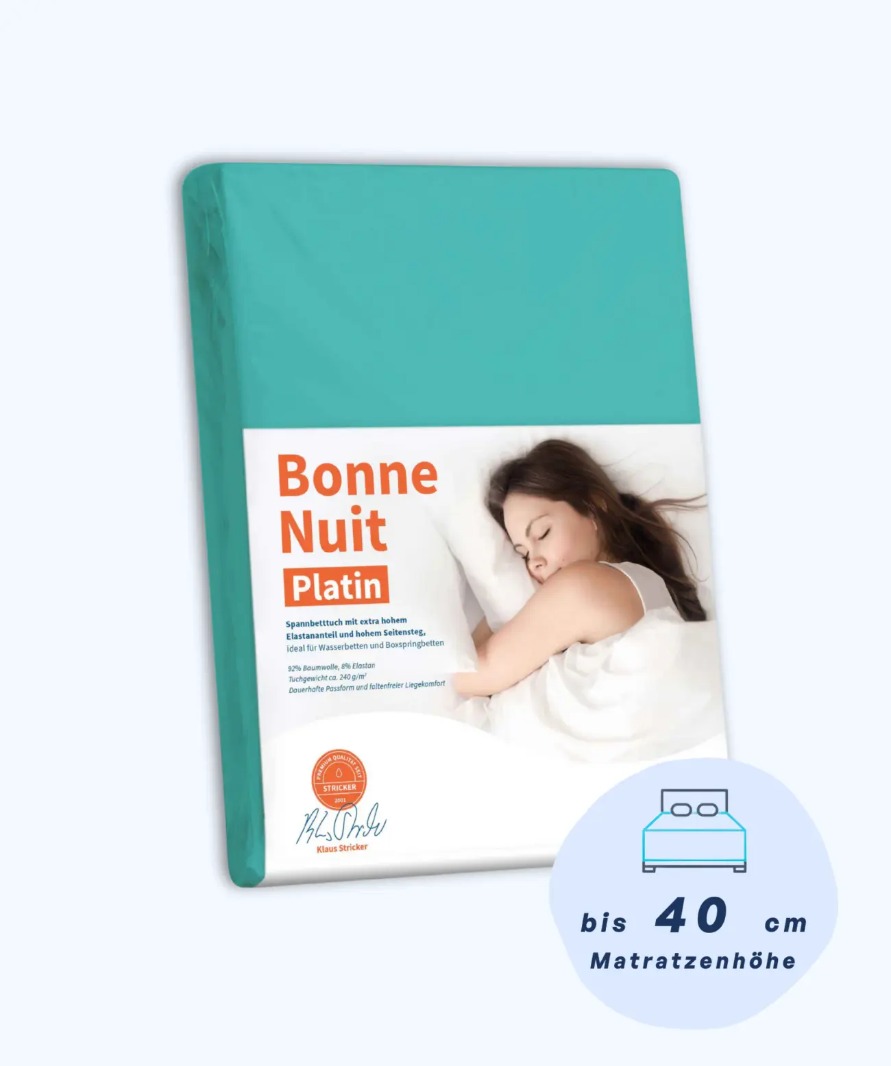 Bonne Nuit Platin Spannbettlaken Stricker 42 Bonne Nuit Platin Spannbettlaken Stricker – Bild 42