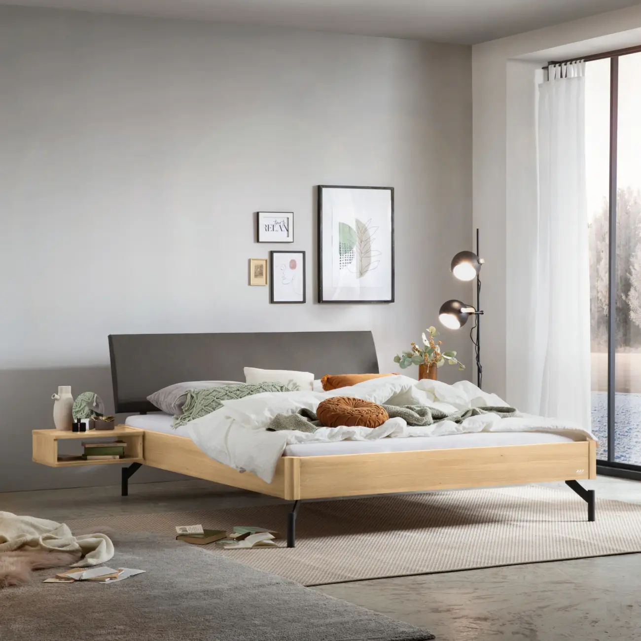 Elegantes Massivholzbett Hasena Broni im modern-skandinavischen Stil – Bild 2