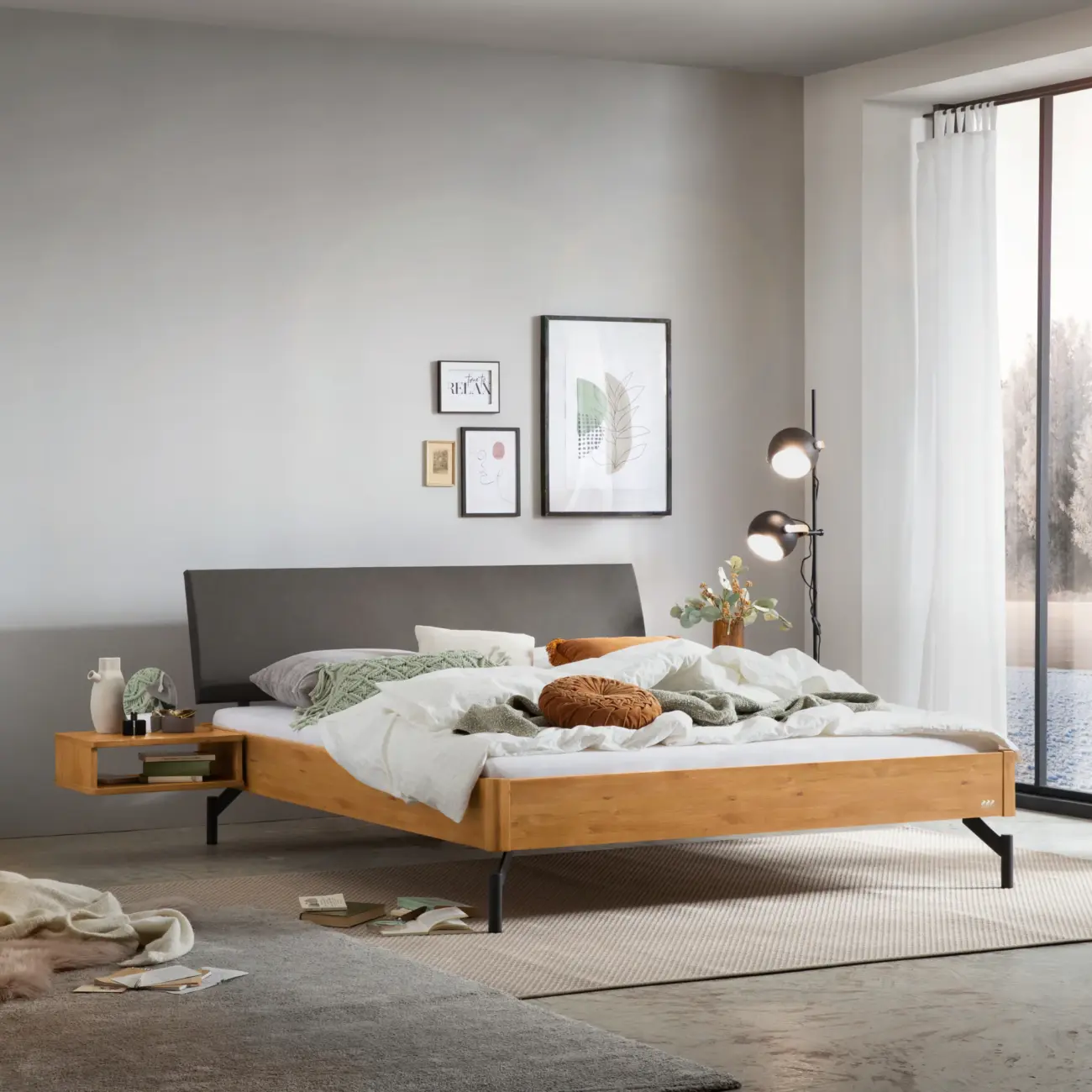 Elegantes Massivholzbett Hasena Broni im modern-skandinavischen Stil – Bild 14