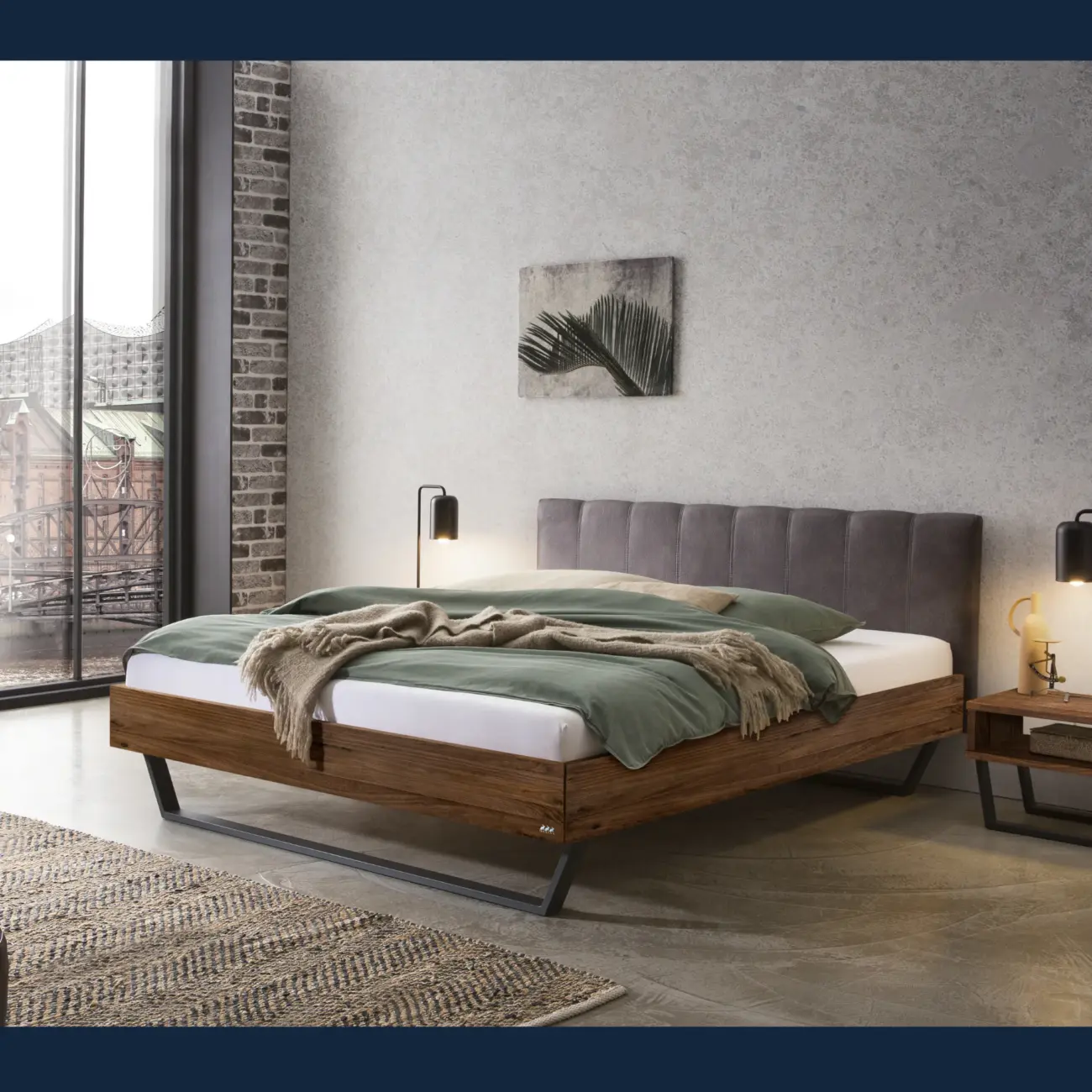 Urbanes Massivholzbett Hasena Enrico Industrial 2 Urbanes Massivholzbett Hasena Enrico Industrial – Bild 2