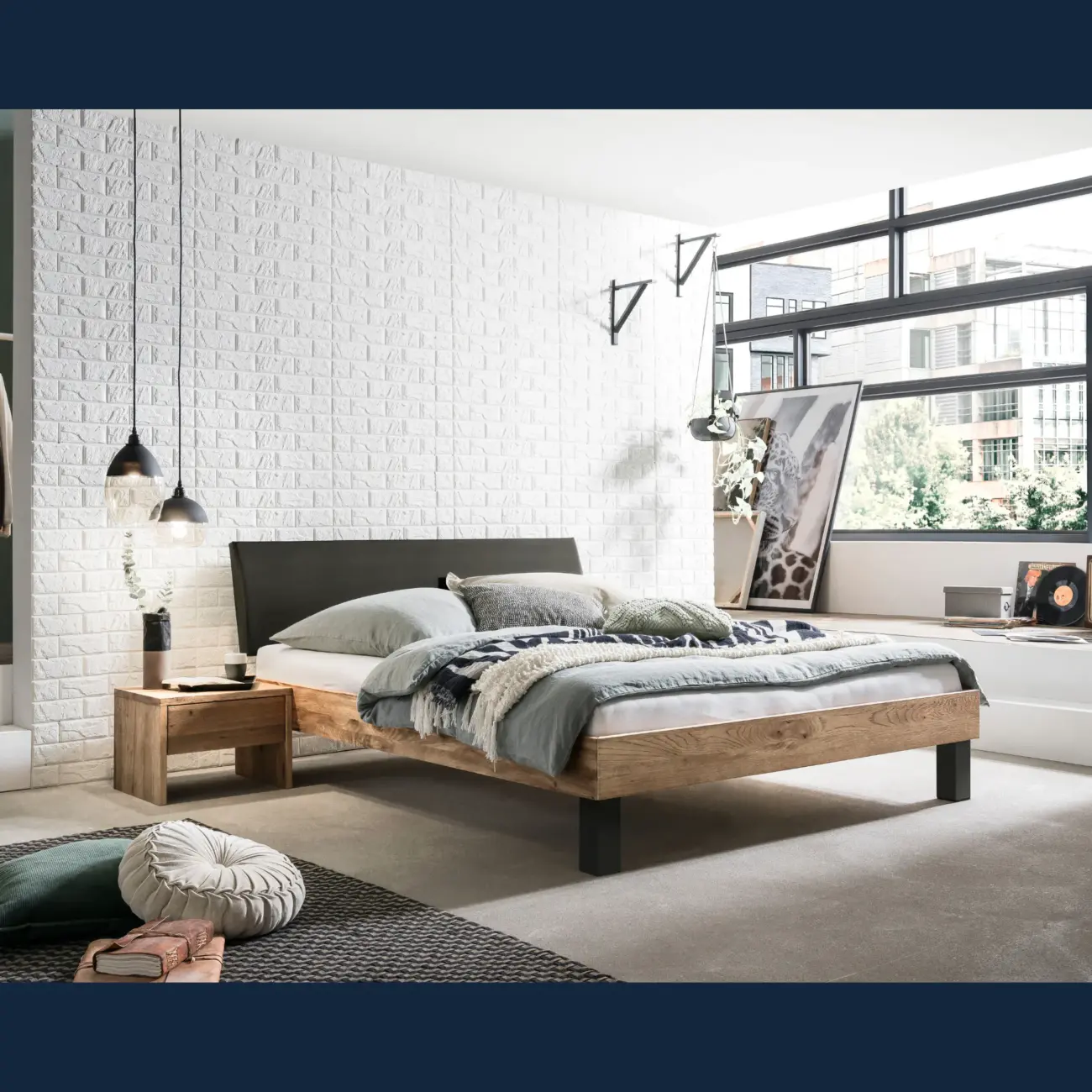 Zeitloses Massivholzbett Hasena modern-minimal Sondrio Trento – Bild 6