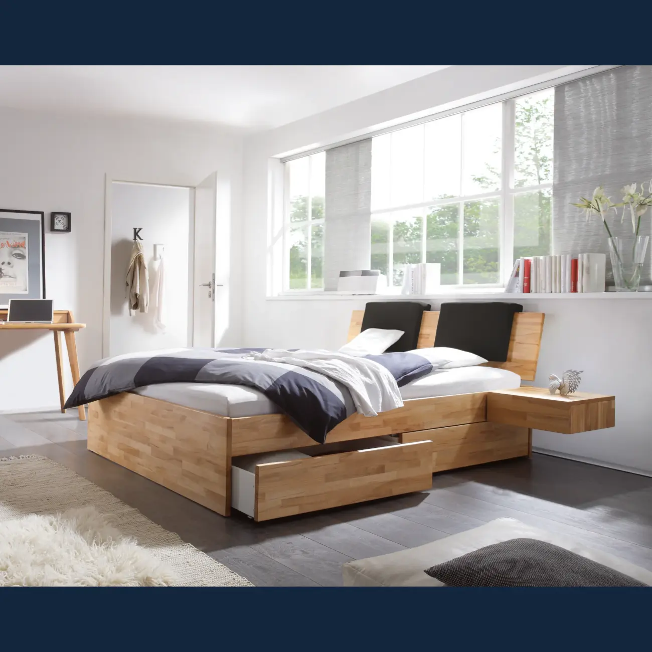 Massivholzbett Hasena Modern Stil Bett Ampezzo mit Stauraum 3 Massivholzbett Hasena Modern Stil Bett Ampezzo mit Stauraum – Bild 3