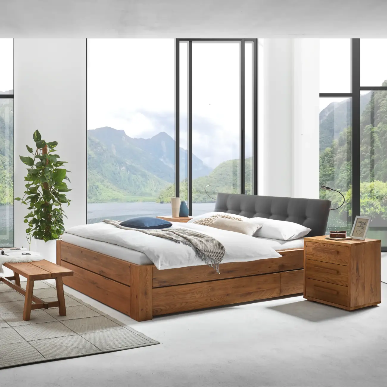 Massivholzbett Hasena Modern Stil Bett Campiglio mit Stauraum 2 Massivholzbett Hasena Modern Stil Bett Campiglio mit Stauraum – Bild 2