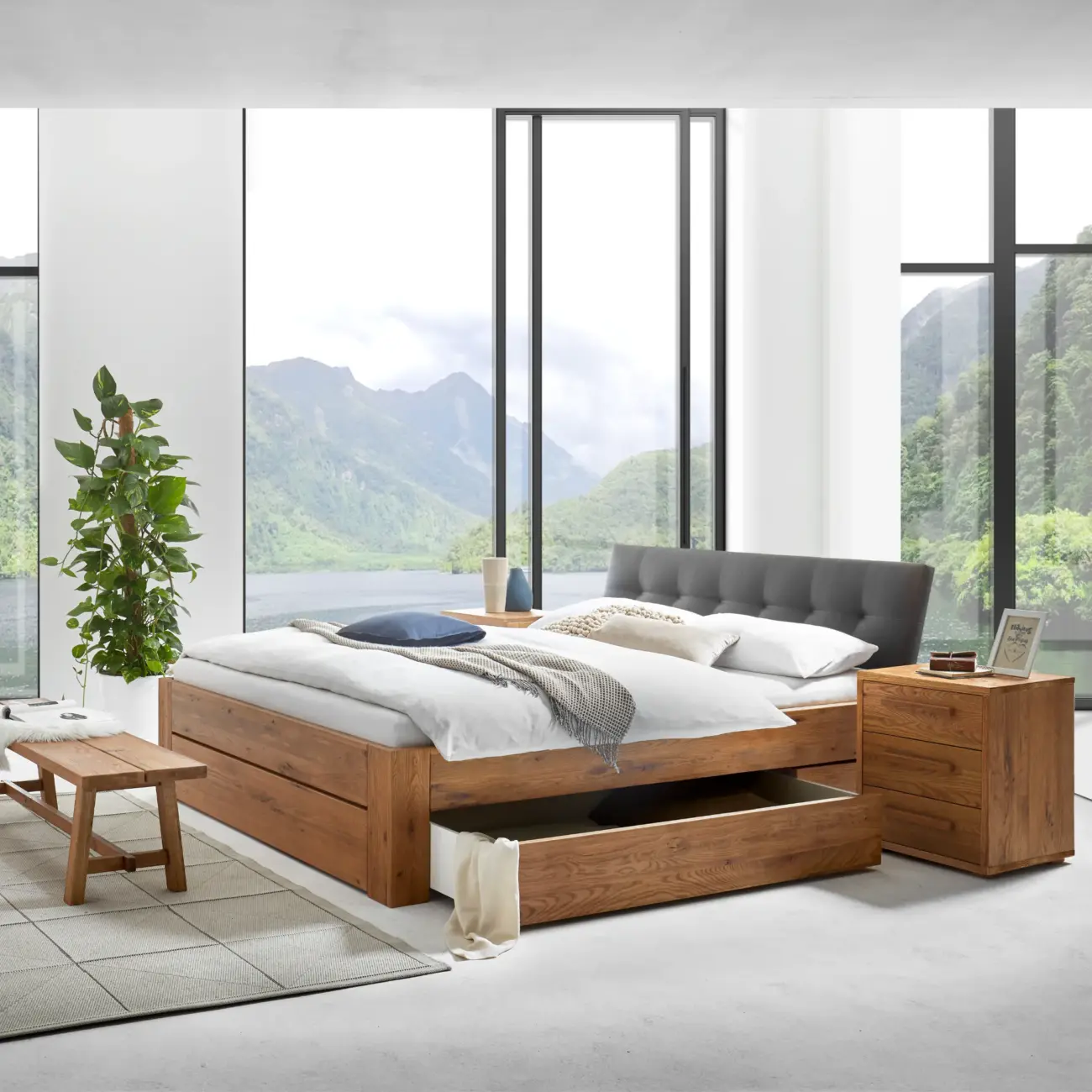 Massivholzbett Hasena Modern Stil Bett Campiglio mit Stauraum 3 Massivholzbett Hasena Modern Stil Bett Campiglio mit Stauraum – Bild 3