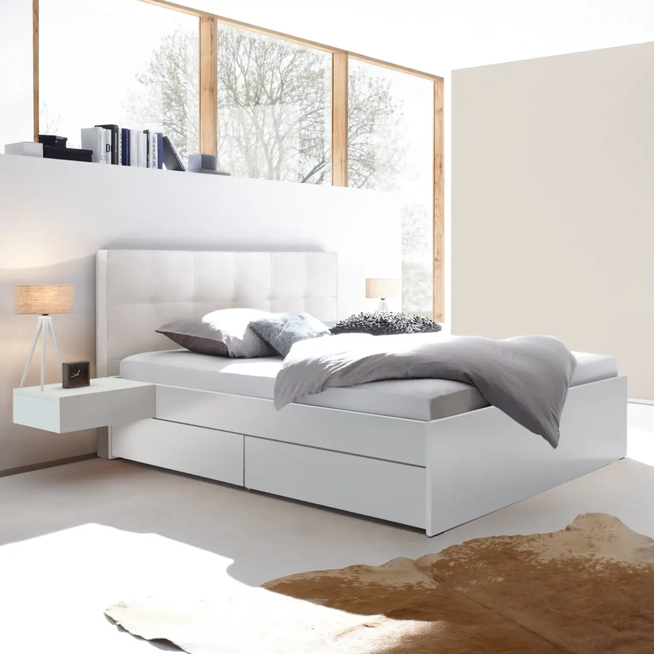 Massivholzbett Hasena Modern Stil Bett Otello mit Stauraum 2 Massivholzbett Hasena Modern Stil Bett Otello mit Stauraum – Bild 2