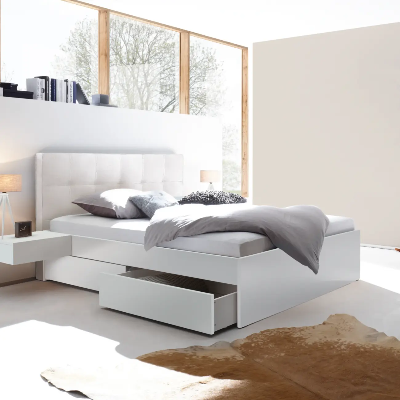 Massivholzbett Hasena Modern Stil Bett Otello mit Stauraum 3 Massivholzbett Hasena Modern Stil Bett Otello mit Stauraum – Bild 3