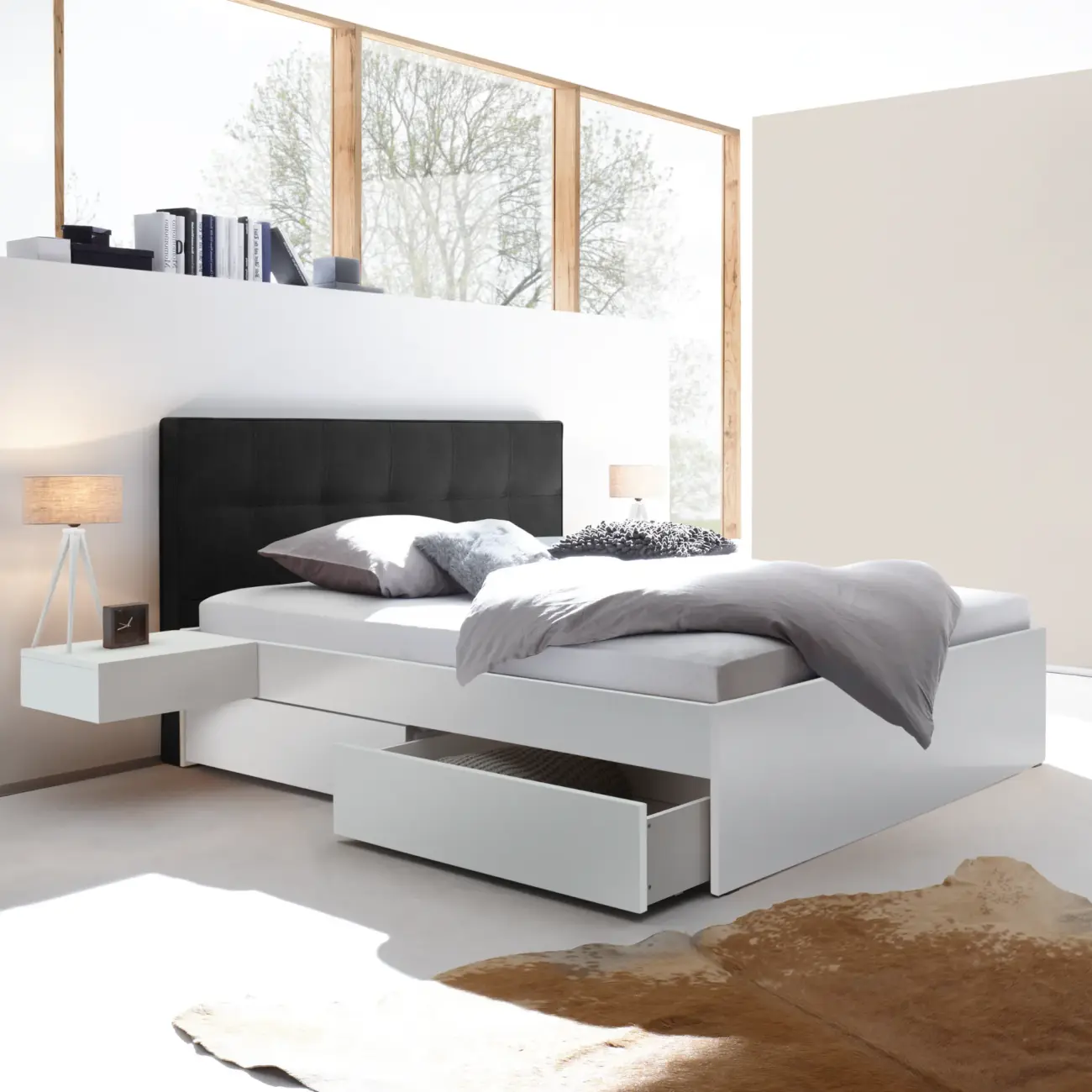 Massivholzbett Hasena Modern Stil Bett Otello mit Stauraum 11 Massivholzbett Hasena Modern Stil Bett Otello mit Stauraum – Bild 11
