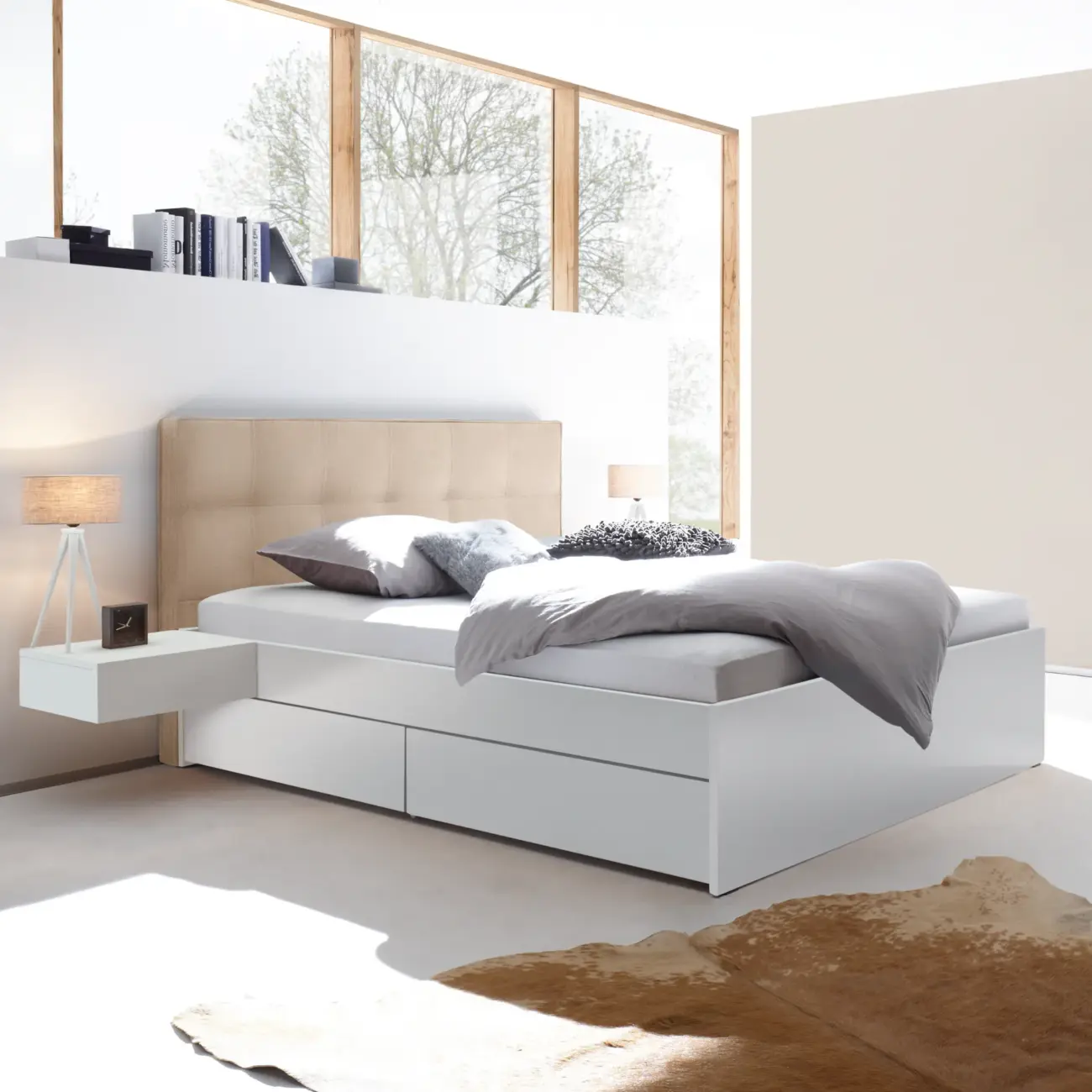 Massivholzbett Hasena Modern Stil Bett Otello mit Stauraum 6 Massivholzbett Hasena Modern Stil Bett Otello mit Stauraum – Bild 6