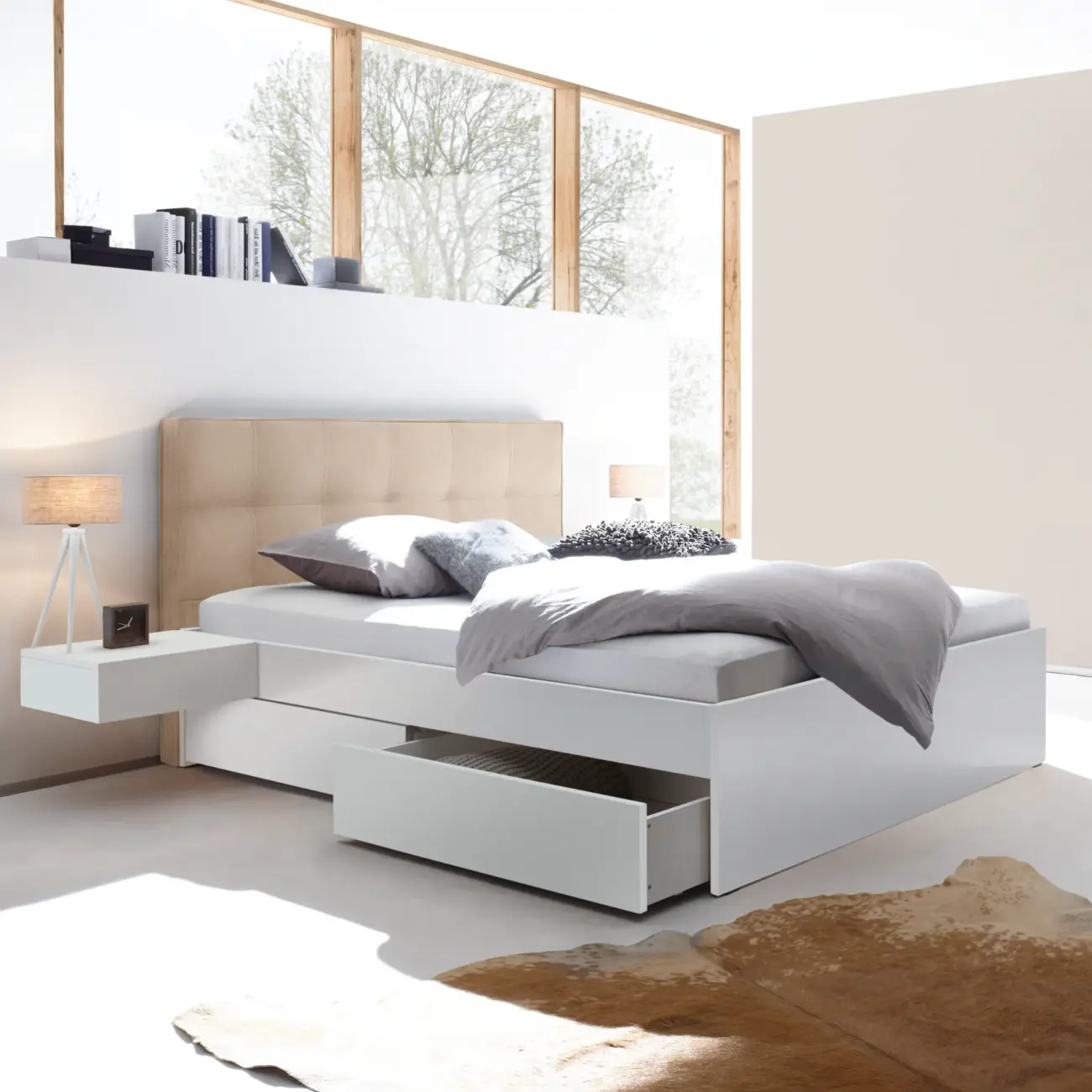 Massivholzbett Hasena Modern Stil Bett Otello mit Stauraum 7 Massivholzbett Hasena Modern Stil Bett Otello mit Stauraum – Bild 7