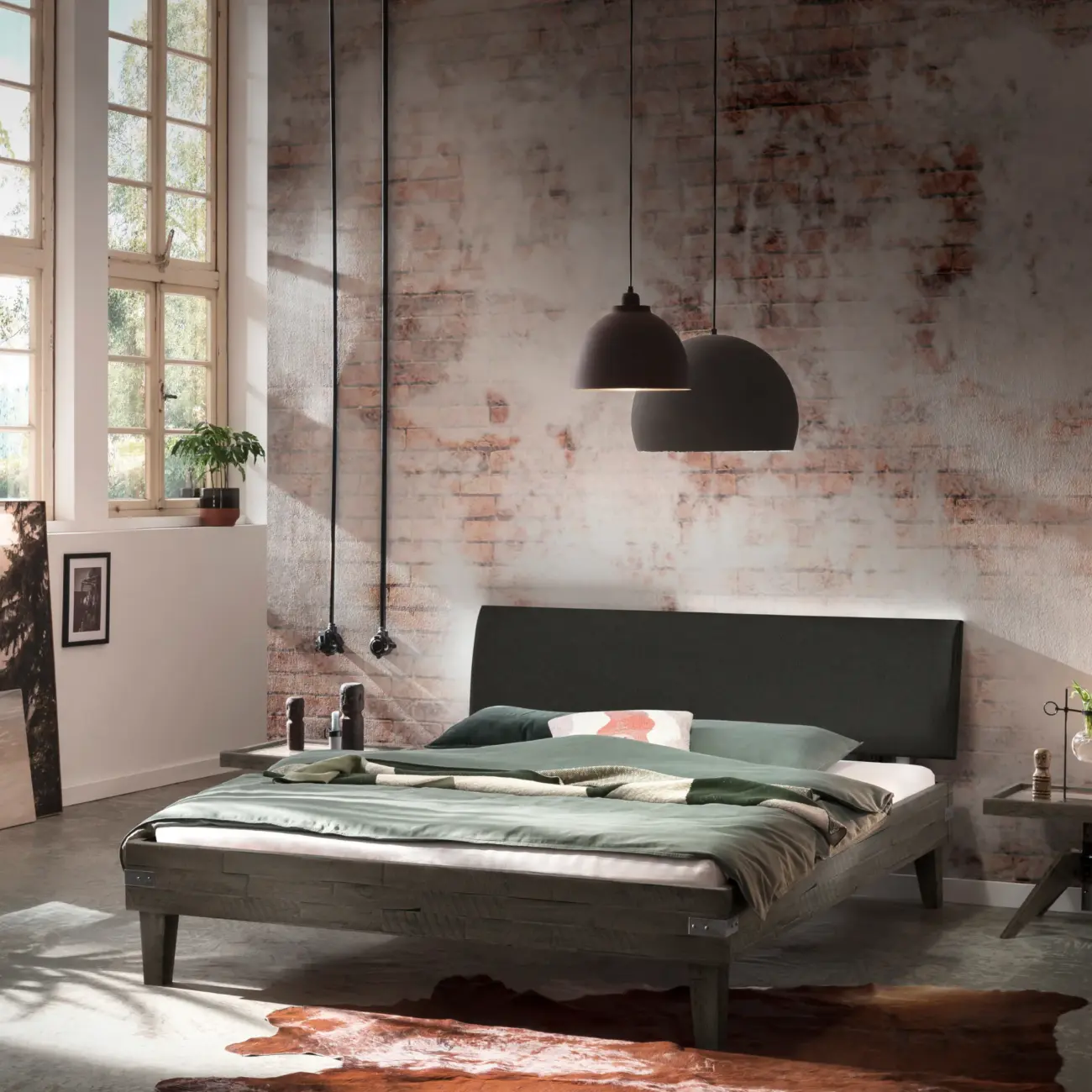 Markantes Massivholzbett Hasena Industrial Golea Factory – Bild 8