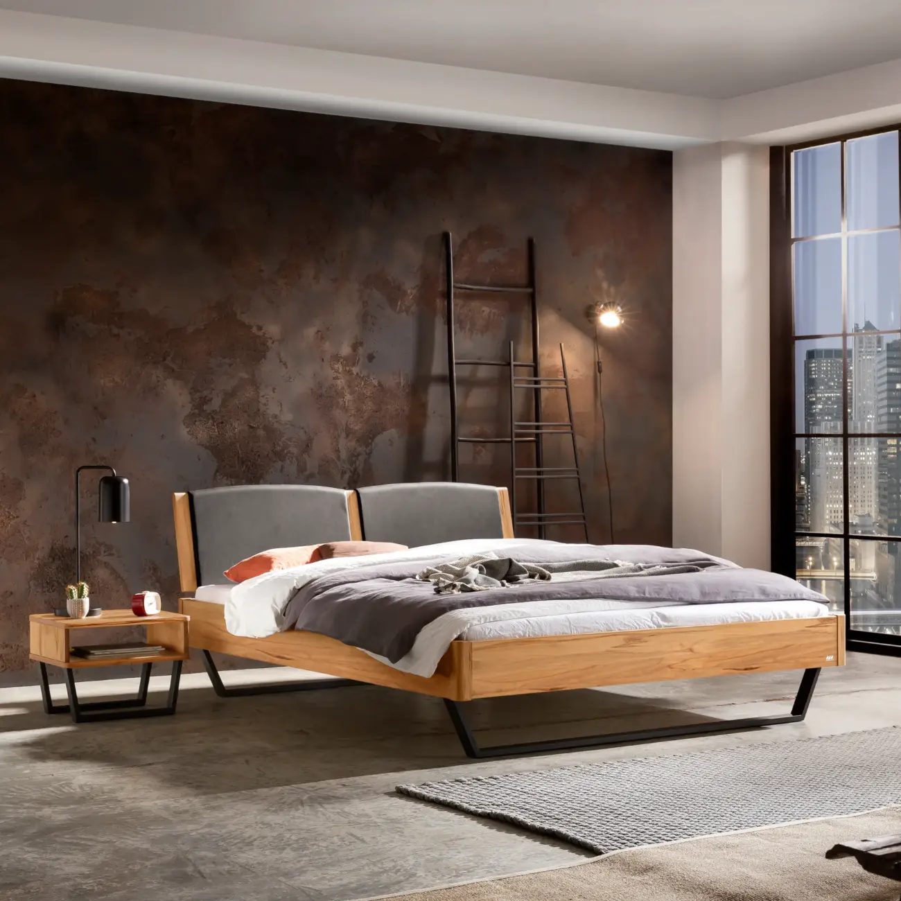 Elegantes Massivholzbett Hasena modern-industrial Marola 2 Elegantes Massivholzbett Hasena modern-industrial Marola – Bild 2