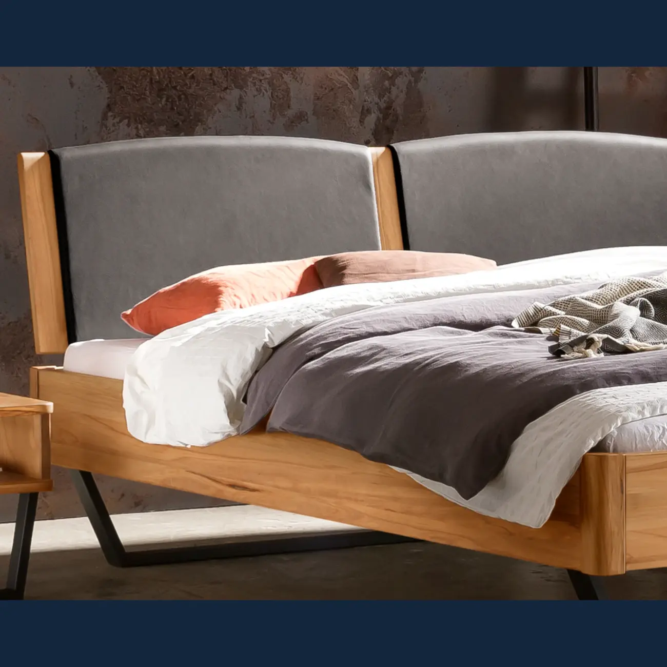 Elegantes Massivholzbett Hasena modern-industrial Marola 3 Elegantes Massivholzbett Hasena modern-industrial Marola – Bild 3