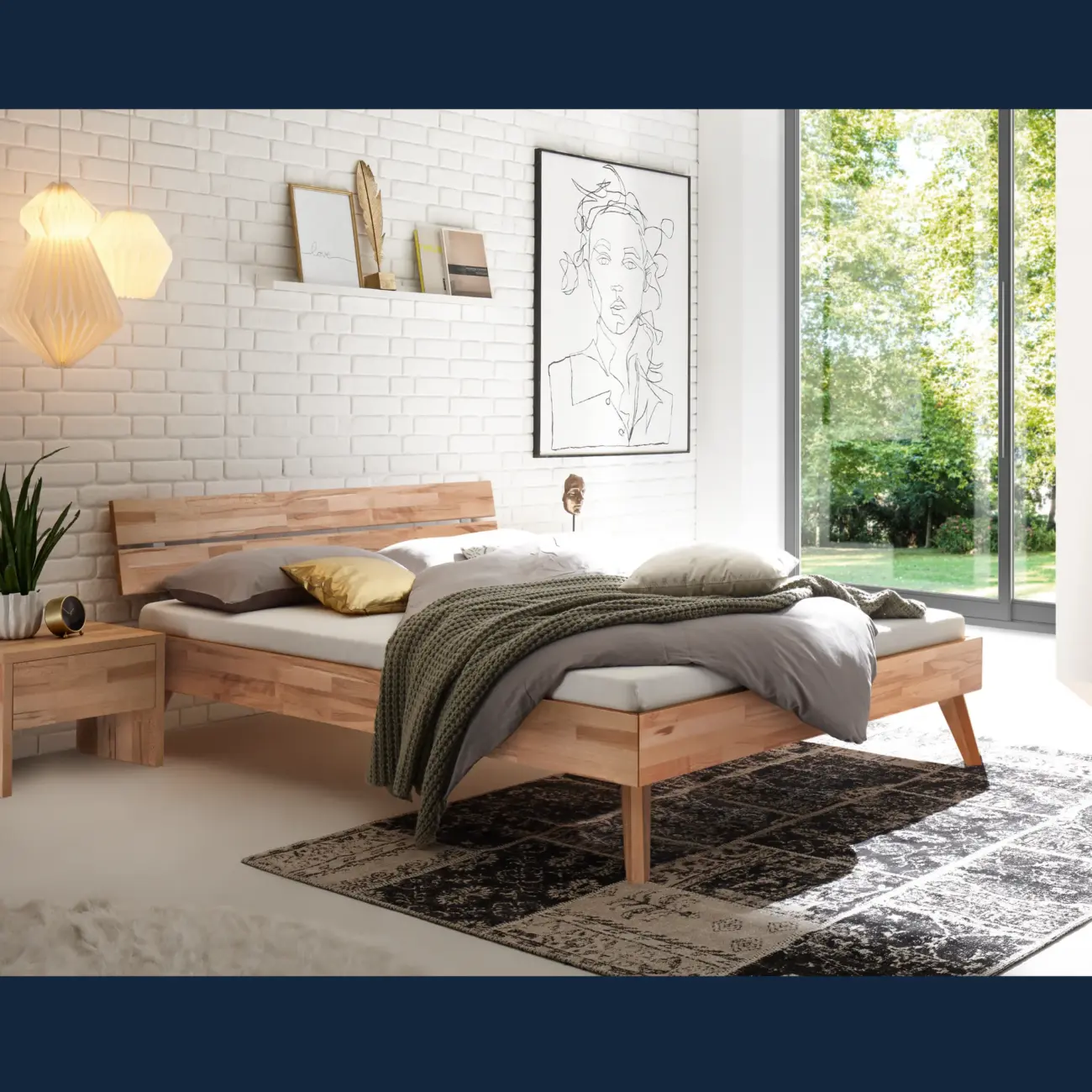 Schlichtes Massivholzbett Hasena Ortona modern-skandinavisch 2 Schlichtes Massivholzbett Hasena Ortona modern-skandinavisch – Bild 2